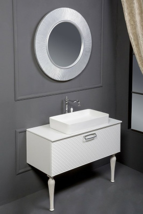 Зеркало SHINE Белое d82 528-W Boheme