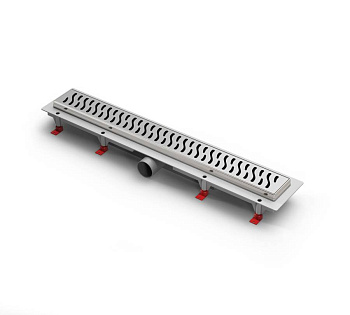 Душевой лоток 65 см Creto Zigzag CRE-650 ZN с решеткой, хром