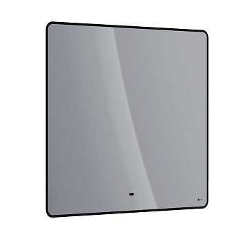 Зеркало Lemark MIOBLACK 90х80см с интерьерной подсветкой, с подогревом