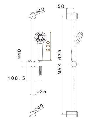 Душевая стойка PIANO без выхода для подачи воды, хром глянец