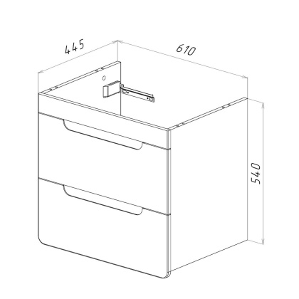 Тумба Lemark OLIVIA 65см под 1 раковину, подвесная, 2 ящика, цвет корпуса: Дуб кантри, цвет фасада: Белый глянец