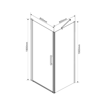 Душевой уголок Orta VSR-1O8080CH-R, 800*800, хром, стекло шиншилла, правый Душевой уголок Orta VSR-1O8080CH-R, 800*800, хром, стекло шиншилла, правый