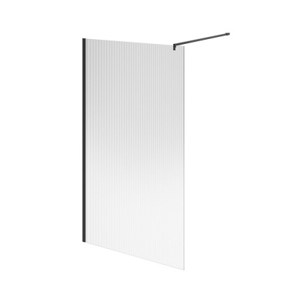 Душевая перегородка CRISTALLO с рифленым стеклом, 120х210, матовый черный Душевая перегородка CRISTALLO с рифленым стеклом, 120х210, матовый черный