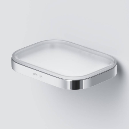 Стеклянная мыльница Func с настенным держателем, 1,8х12,2х9,8 см, хром, A8F34200