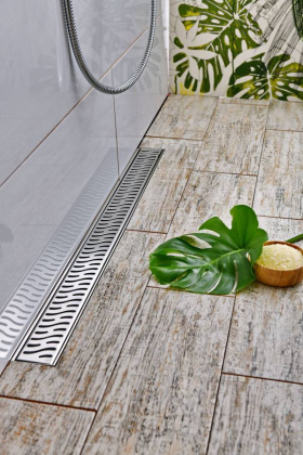 Душевой лоток 35 см Creto Zigzag CRE-350 ZH с решеткой, хром