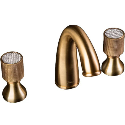 Смеситель для умывальника на 3 отв. ROYAL CRYSTAL, бронза_Комплект