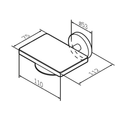 Стеклянная мыльница с настенным держателем, 5,3х11х11,2 см, цвет белый с золотом, A85A34299