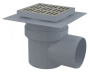 Сливной трап 150×150/110 мм боковой сток, решетка из нержавеющей стали, воротник изоляции 2–го уровня, гидрозатвор мокрый