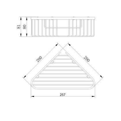 Полка-корзинка для душа угловая OMNIRES 20х20 см UN3614CR (хром)