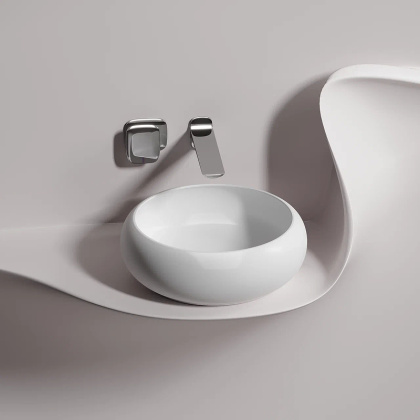 Умывальник чаша накладная круглая (цвет Белый Матовый) Element 360*360*120мм