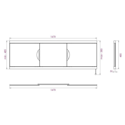 Экран под ванну Onika Лагуна-Эконом 170 белый Экран под ванну Onika Лагуна-Эконом 170 белый