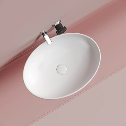 Умывальник чаша накладная овальная (цвет Белый Матовый) Element 502*363*145мм