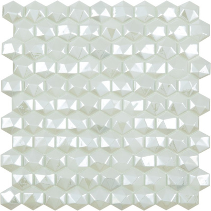 Стеклянная мозаика, DIAMOND 350D WHITE, Hexagon Стеклянная мозаика, DIAMOND 350D WHITE, Hexagon