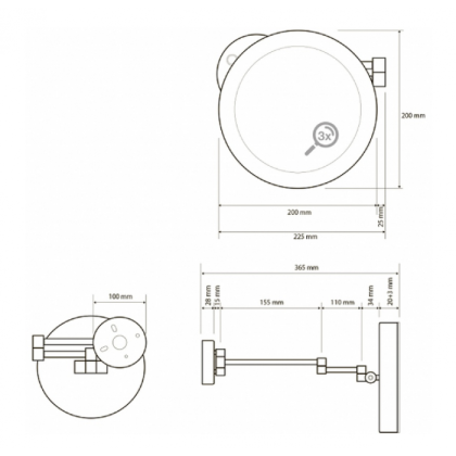 Косметическое зеркало с подсветкой