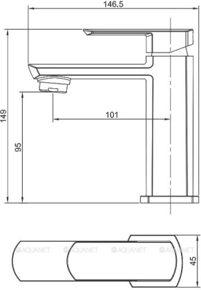 Смеситель для раковины Aquanet Cinetic AF120-10С Смеситель для раковины Aquanet Cinetic AF120-10С