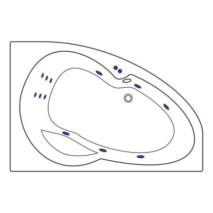 Ванна EXCELLENT Newa 160x95 (правая) "LINE" (хром)