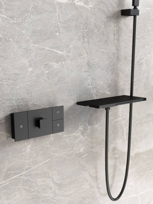 Душевой комплект Futura VSFW-2F11TMB термостатический встраиваемый, 3 режима, черный