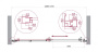 LUCE-BF-1-140-C-Cr Душевая дверь, Условный размер, мм:1400x1950 Габариты с диапазоном регулировок, мм:1385-1415 
