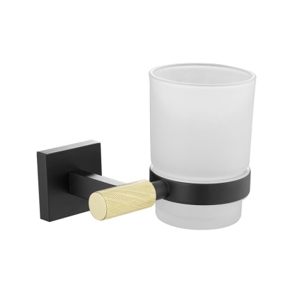 Стакан керамический с держателем, RG3012H Rose, Золото с черным