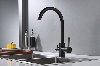 Смеситель для кухни латунь, черный S128H