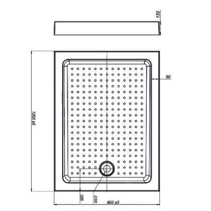 Поддон для душа акриловый VST-3AR-9012, 1200*900*150