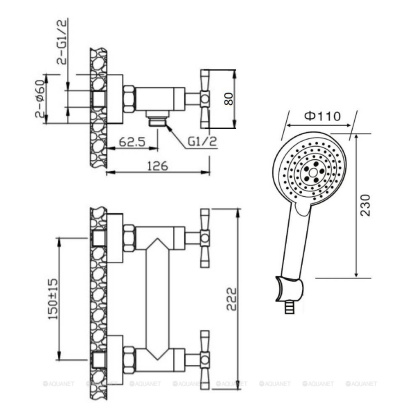 Orange Mia M34-320ni смеситель д/душа с душ.набором