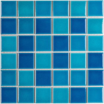 Керамическая мозаика, Crackle Blue Mixed Glossy 48х48, 5х5 см Керамическая мозаика, Crackle Blue Mixed Glossy 48х48, 5х5 см