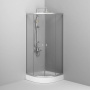W88E-205-080MT64 X-Joy Twin Slide,  Душевое ограждение c поддоном, 80x80, профиль мат Хром