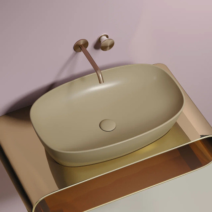 Умывальник чаша накладная овальная (цвет Капучино Матовый) Element 600*380*138мм