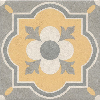 Декор VT\A459\5009 Эрмитаж 1 желтый/оранжевый/серый 20см*20см*6,9мм (1уп/10шт/)матовый, шт