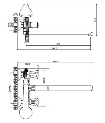 Смеситель д/ванны с длинным изливом VASCO, арт. 27221VS Смеситель д/ванны с длинным изливом VASCO, арт. 27221VS