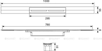 Профиль для душа TECEdrainprofile, 1000 мм, PVD Polished Red Gold