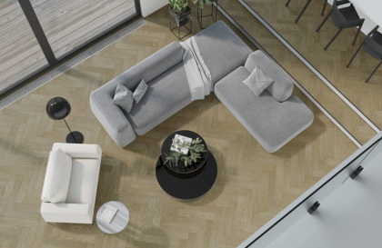 Кварцевый паркет Quartz Parquet Английская Ёлка Дуб Карельский, 33-419, 5/0,6 мм