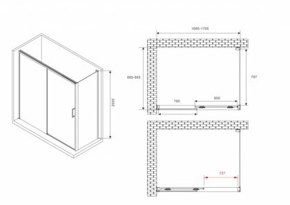 Душевой уголок ABBER Komfort AG93170B-S92B Душевой уголок ABBER Komfort AG93170B-S92B