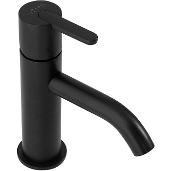 LEAF-LSM2-L-NOP Смеситель для раковины однорычажный, с донным клапаном, исполнение Чёрный матовый
