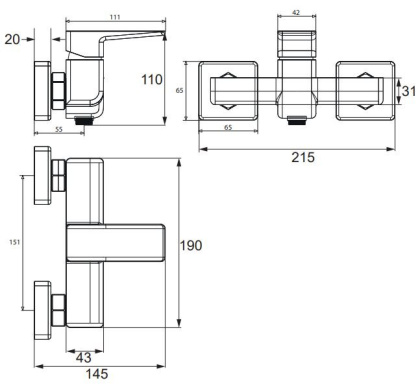 Смеситель для душа OMNIRES PARMA PM7440CR (хром) Смеситель для душа OMNIRES PARMA PM7440CR (хром)
