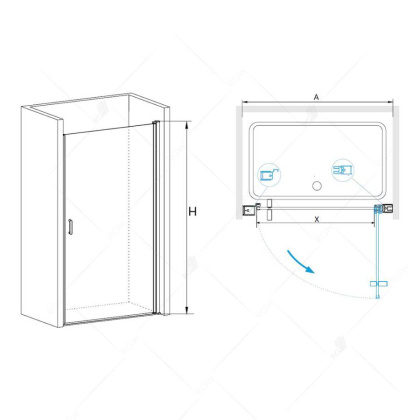 Душевая дверь в нишу RGW Leipzig LE-03 80 профиль Хром стекло прозрачное