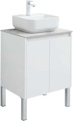 Тумба под раковину Aquanet Nova Lite 60 белый глянец (2 дверцы)