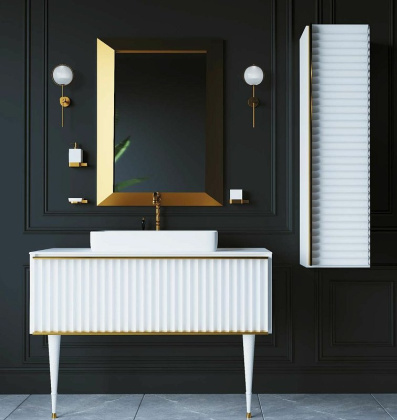 Тумба Canale 100 белая + Золото_Комплект 843-100-WG Boheme