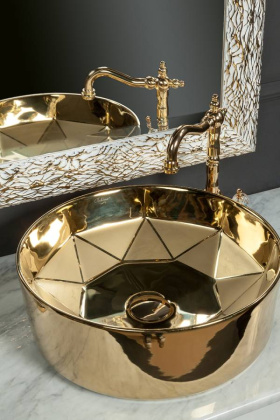 Зеркало LINEA 75х95 белое-золото 534 Boheme