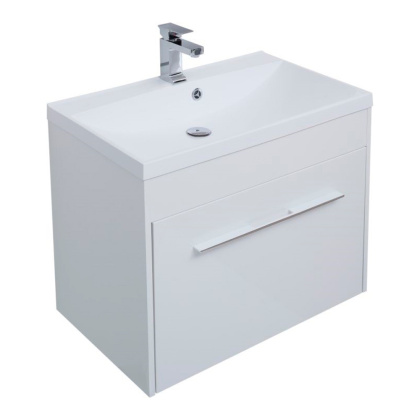 Тумба под раковину Aquanet Августа 75 белый (ручки хром)