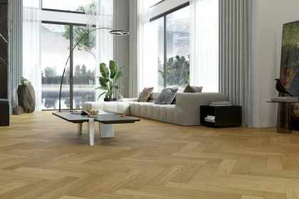 Кварцевый паркет Quartz Parquet Английская Ёлка Дуб Медовый Раф, 33-463, 5/0,6 мм