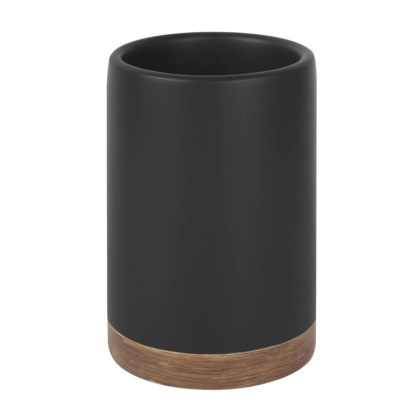 Стакан для зубных щеток Vils, 7,4х10,9х7,4 см, черный, K-6128