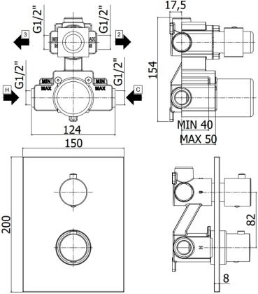 Смеситель для душа Paffoni Light LIQ518CR/M (с внутренней частью)