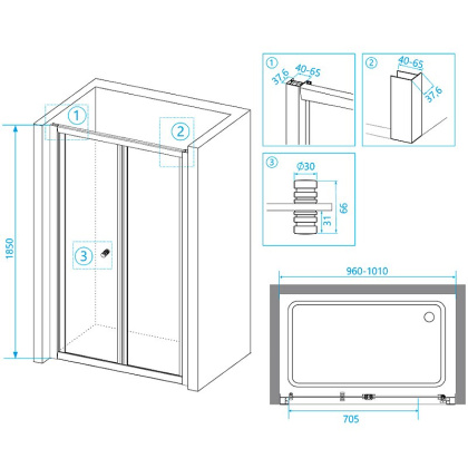 Душевая дверь RGW Classic CL-21 100 04092110-51 профиль Хром стекло шиншилла