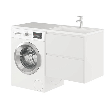 Тумба с раковиной подвесная  Creto Cafor White 130 правосторонняя Тумба с раковиной подвесная  Creto Cafor White 130 правосторонняя
