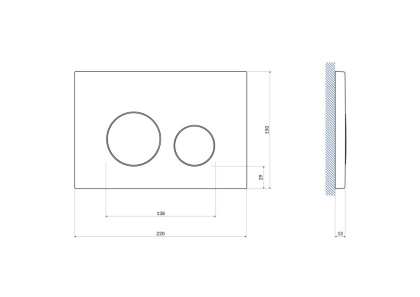 Кнопка TWINS пластик белый матовый
