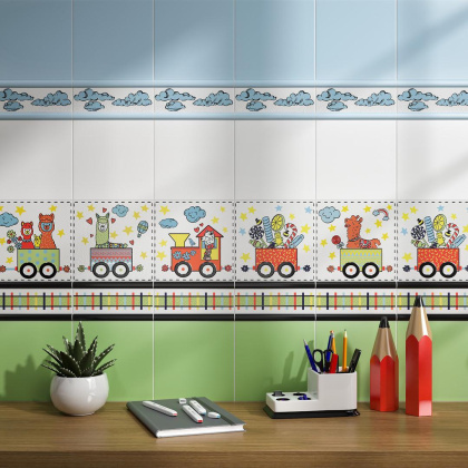 Бордюр 1 OP\A218\5009 Альпаки Белый (20см*6,3см*6,9мм) (32шт/0,403м2) ., шт