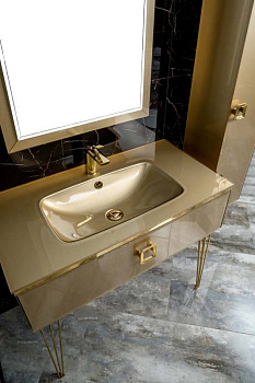 Столешница стекло 100см моноблок Светлое золото