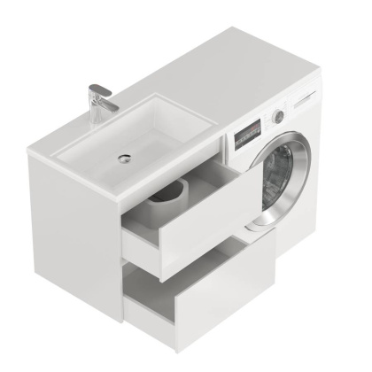 Тумба с раковиной подвесная  Creto Cafor White 130 левосторонняя